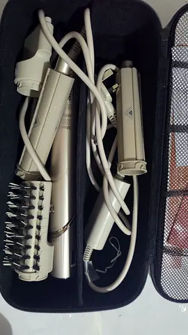Used 5-in-1 Hair Styler Set with Brush, Curling & Straightening Attachments