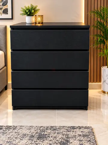 Black 4-Drawer Dresser / Chest in Good Condition