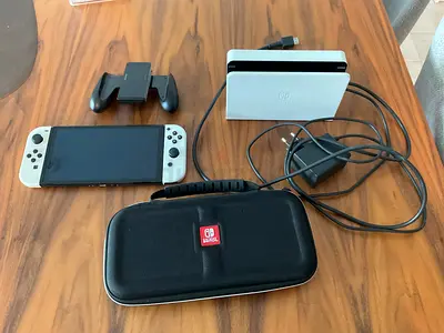 Nintendo Switch OLED (White) with Dock, Carry Case and Accessories