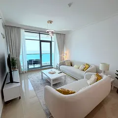 Furnished 2-bedroom + living room apartment with a sea view for monthly rent | Corniche Residence To