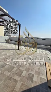 Penthouse for rent in Al Hamidiya, Ajman. 2 bedrooms, maid's room, private rooftop, 4 bathrooms. AED