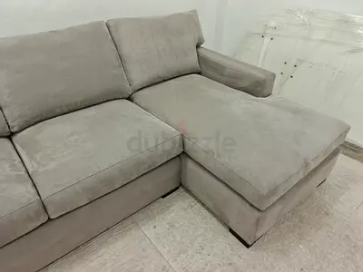 Crate and Barrel Axis gray 3 seater lshape sofa