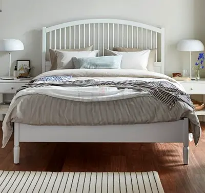 Solid wood TYSSEDAL King bed set 7pcs IKEA