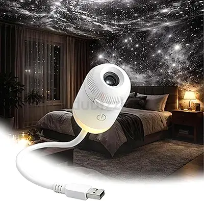 2-in-1 Galaxy Projector Night Light,USB Night Light +Galaxy Projector with12 Sliding Projection Film