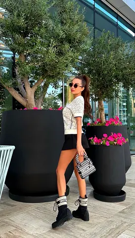 Christian Dior Lady D-Lite Mini Tweed Bag – Black & White