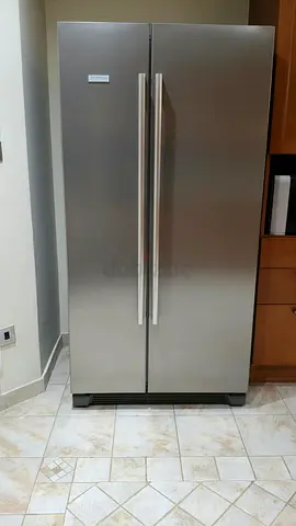 Silver Side-by-Side Refrigerator - Good Condition