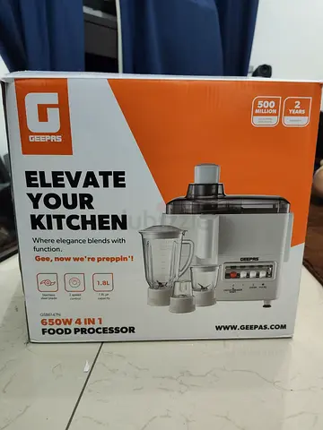 Geepas 650W 4-in-1 Food Processor with Blender (1.8L) - New in Box