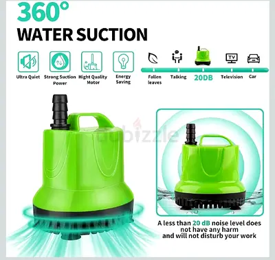 Green Submersible Water Suction Pump - Quiet 360° Suction