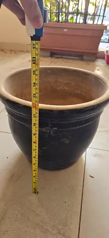 Large Dark Blue Glazed Ceramic Plant Pot / Planter