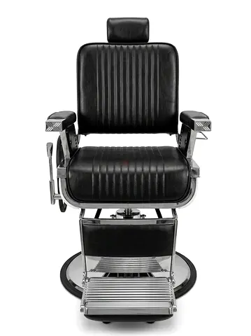 Classic Black Hydraulic Barber Chair - Leatherette with Footrest