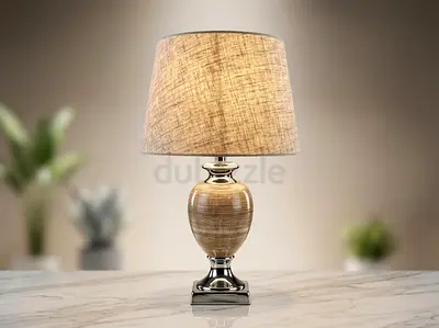 Ceramic Table Lamp with Fabric Shade - Classic Design (55 cm H)