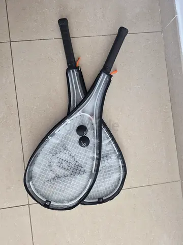 2 Unused Dunlop Sonic Ti Squash Rackets + 2 Squash Balls