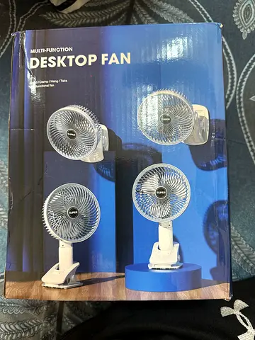 Set of 4 Small Desktop Clip Fans — New in Box