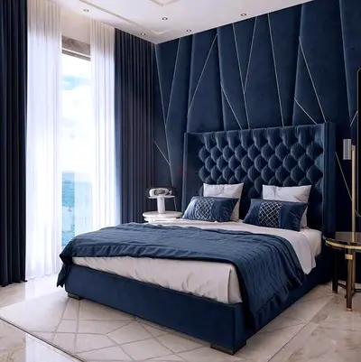 Luxury King Size Upholstered Bed Frame – Elegant Tufted Headboard, Modern Premium Design