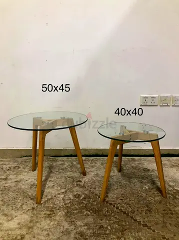 2-Round glass coffee tables