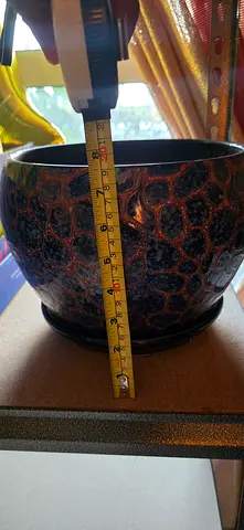 Medium Decorative Ceramic Plant Pot with Saucer