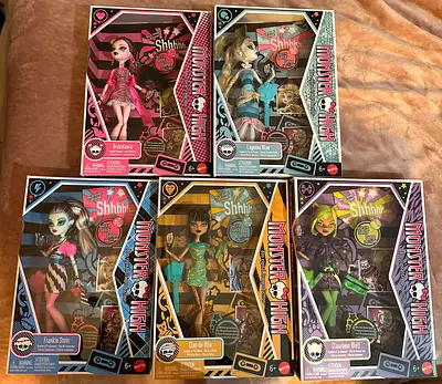 Set of Monster High Dolls (sealed) - Dawn of the Dance. Draculaura, Frankie, Clawdeen, Lagoona, Cleo