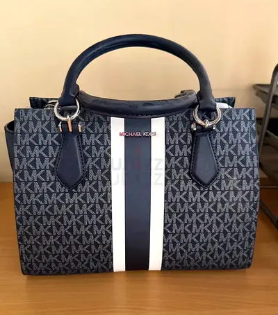 Michael Kors MK Signature Tote Bag - Navy/Stripe