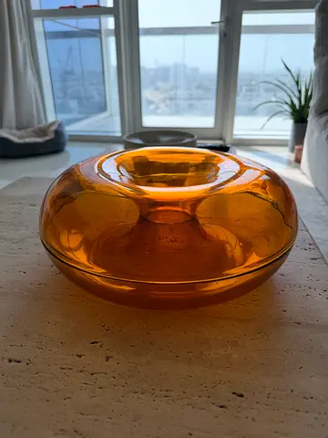 Orange glass snack bowl