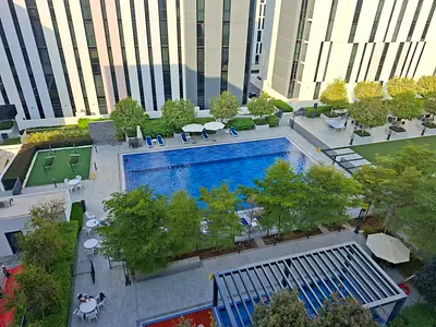 Pool View Studio Flat Only 32K With All Facilities in Aljada Community