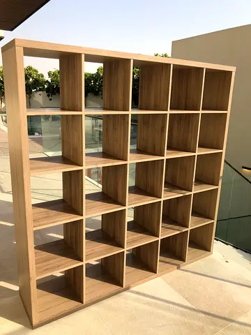Large 25-Cube Wooden Storage Shelving Unit - Light Oak