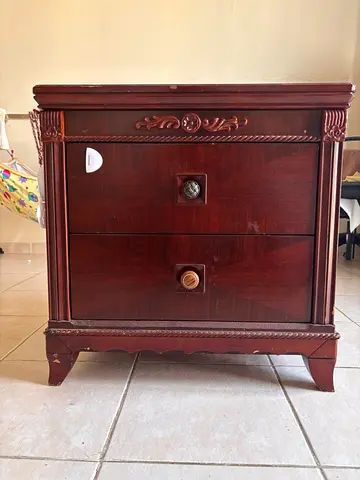 Wooden Classic Nightstand / Bedside Table - 2 Drawers