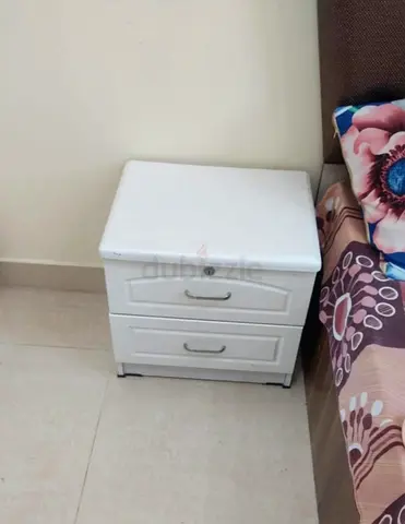 White 2-Drawer Bedside Nightstand - Compact and Clean 2pieces