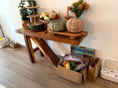 Solid wood console