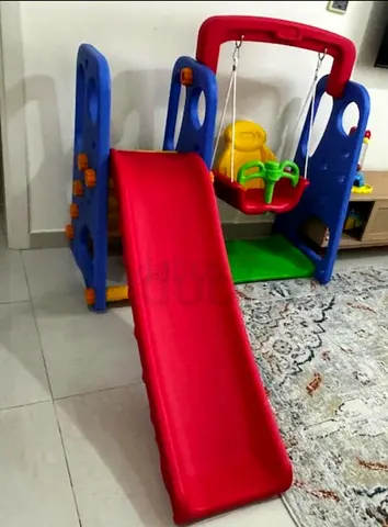 Kids slide with swing - strong plastic
