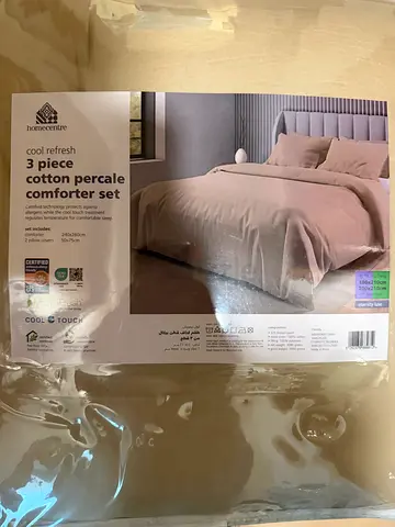 3 piece cotton percale comforter set