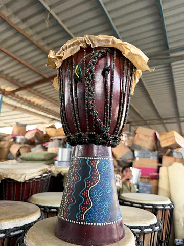 Handmade Djembe Drum - Decorative Rope-Tuned African Drum