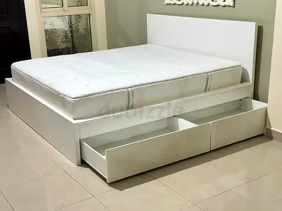 IKEA MALM King Bed Frame with 2 Storage Drawers & Mattress – White (180×200 cm) Selling an IKEA MAL