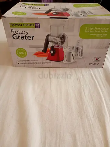 Royalford Rotary Grater - 3 Interchangeable Stainless Steel Blades (New in Box)