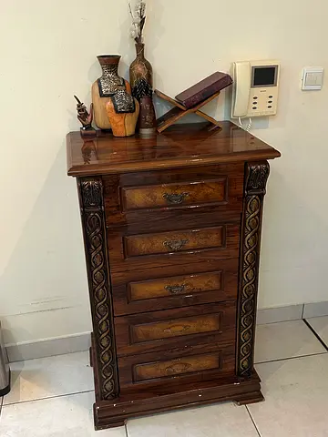 Classic Wooden 5-Drawer Chest of Drawers / Tallboy Cabinet