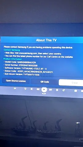 Samsung 65-inch Smart LED TV (Model QA65Q90BAUXZN) - Working Condition