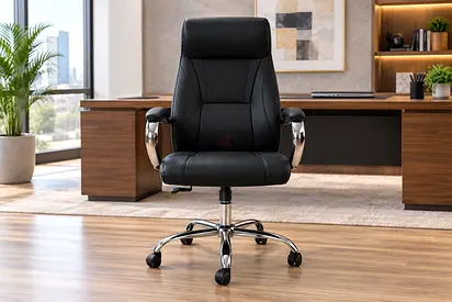 High Back Executive Office Chair – Black PU Leather Manager Chair