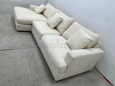 Pottery barn beige color lshape sofa