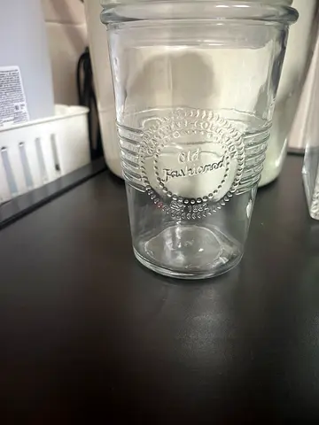 Glass storage jar / tumbler - clear embossed design