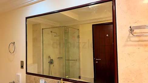 Large Wall Mirror with Dark Wood Frame - Good Condition