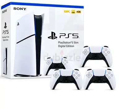 Sony PlayStation 5 Gaming Console Slim – Digital Edition with 4 Controllers