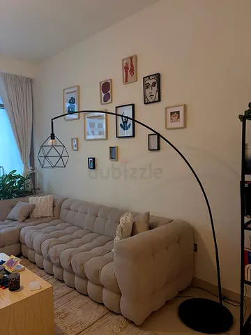 IKEA SKOTTORP / SKAFTET Large Arched Floor Lamp with Decorative Lampshade