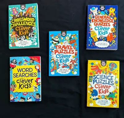 5-Book Bundle: Buster Brain Games "Clever Kids" Puzzle Books – Pristine & Unused!