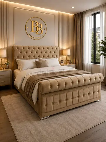 Brand New 160*200 queen size chesterfield bed with tufted button design