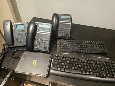Bundle of Office VoIP Phones, Keypads and Keyboards - Used