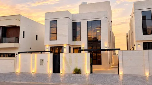 Luxury Villa for Sale in Al Helio 2 – Ajman | 5 Master Bedrooms | Two Floors + Roof | Fees Included