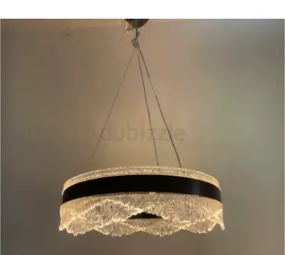 2 Modern hanging crystal ring chandelier - used, good condition