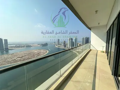 Three Bedroom Apartment for Annual Rent in Al Khan, Direct Sea View, Landlord-Paid AC, Three Master Bedrooms, Large Terrace, Free Parking, Gym and Poo