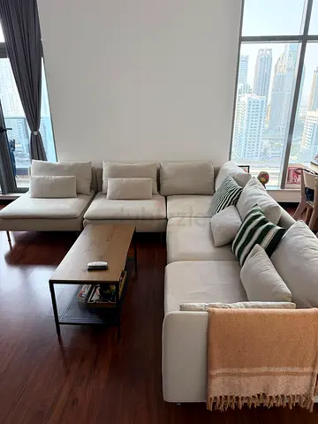 IKEA SODERHAMN Light beige L-shaped sectional sofa with chaise - good condition (6 seater)