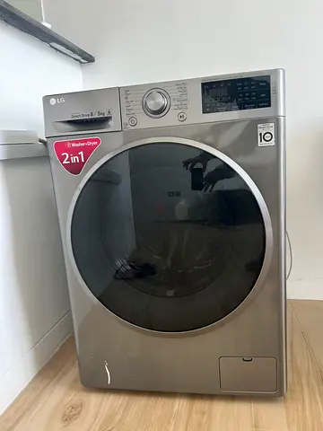 LG Front Load Washing Machine - 8kg, 2in1 Washer Dryer (Silver)