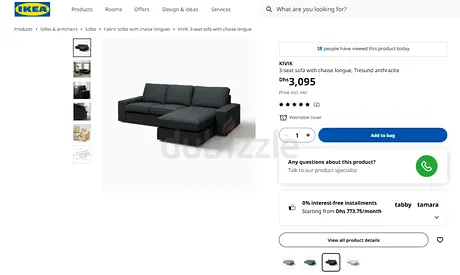 IKEA KIVIK 3-Seater sofa W Chaise